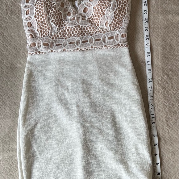 Charlotte Russe white dress w/ nude & lace. - Picture 8 of 8
